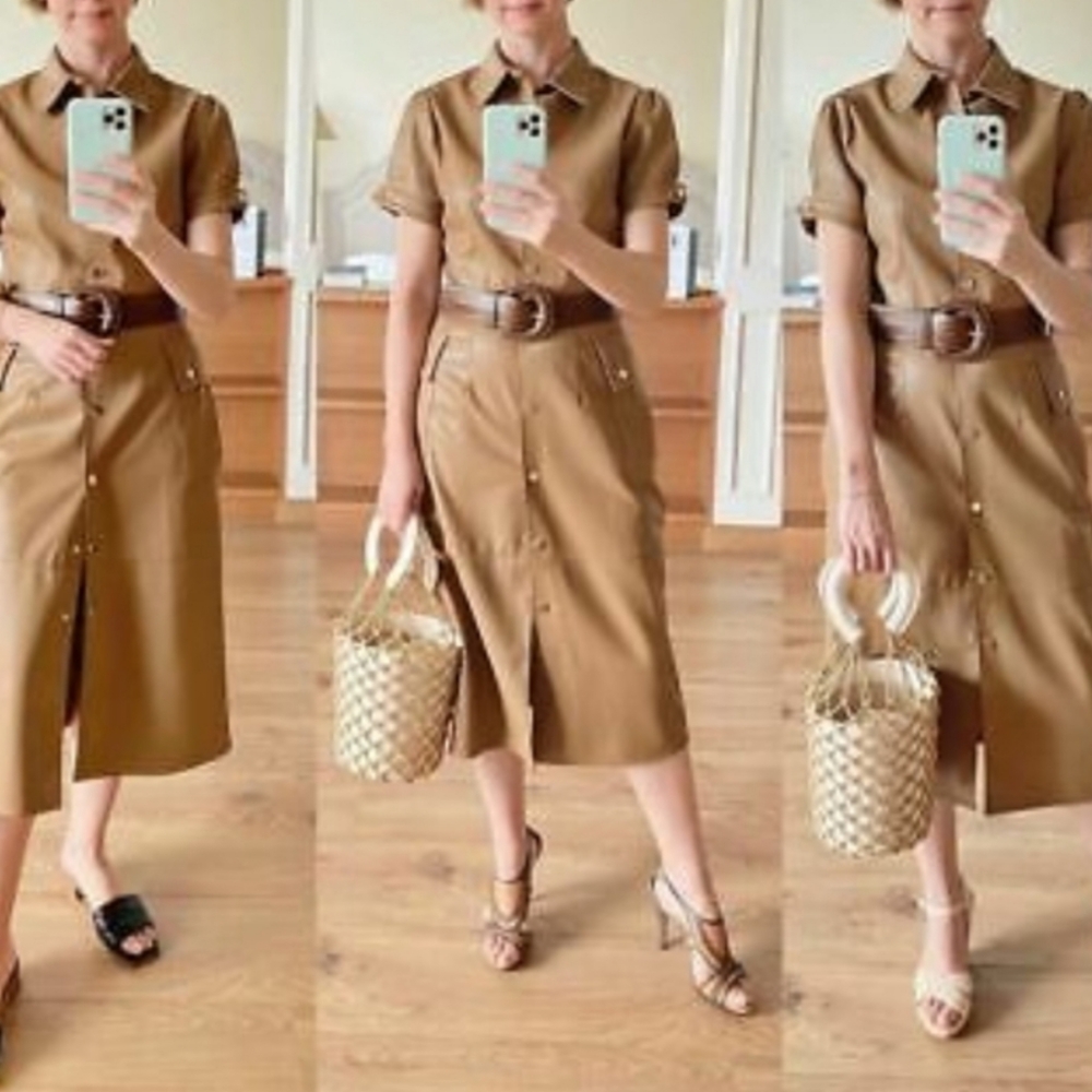 Zara dress faux leather M